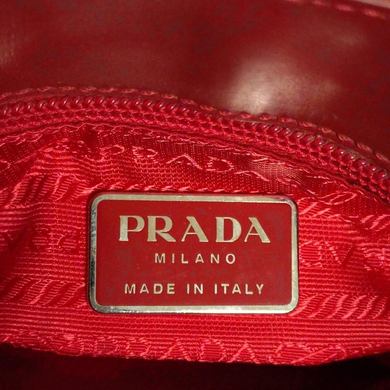 Prada Tote Bag - Beige And Red Mini Bag Leather