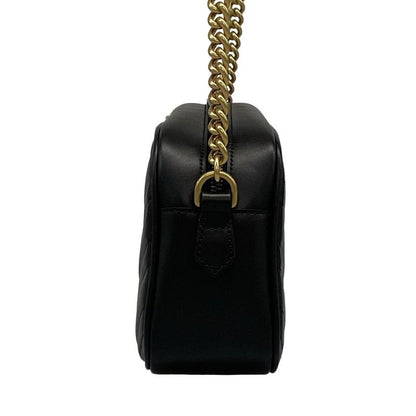 Gucci Shoulder Bag Excellent Condition Ggmarmont 447632 Black Chain Shoulder