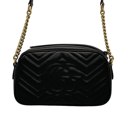 Gucci Shoulder Bag Excellent Condition Ggmarmont 447632 Black Chain Shoulder