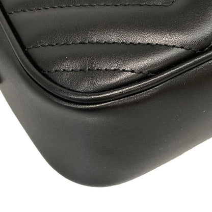 Gucci Shoulder Bag Excellent Condition Ggmarmont 447632 Black Chain Shoulder