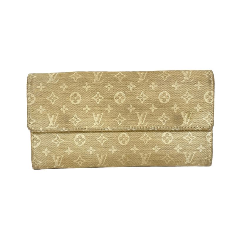Louis Vuitton Long Wallet Monogram Mini Lin Pochette Porte Monet Carte Cles Di