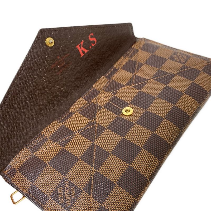 Louis Vuitton Damier Portefeuille Origamiron Long Wallet N63097 Engraved With