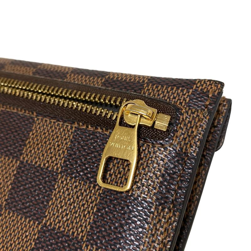 Louis Vuitton Damier Portefeuille Origamiron Long Wallet N63097 Engraved With