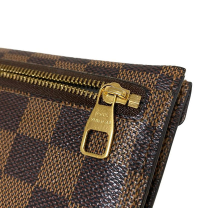 Louis Vuitton Damier Portefeuille Origamiron Long Wallet N63097 Engraved With