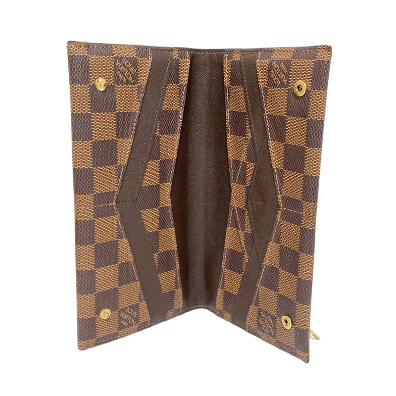 Louis Vuitton Damier Portefeuille Origamiron Long Wallet N63097 Engraved With