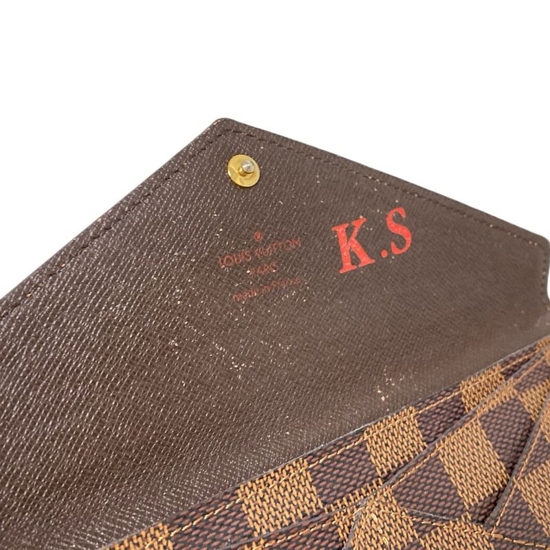 Louis Vuitton Damier Portefeuille Origamiron Long Wallet N63097 Engraved With