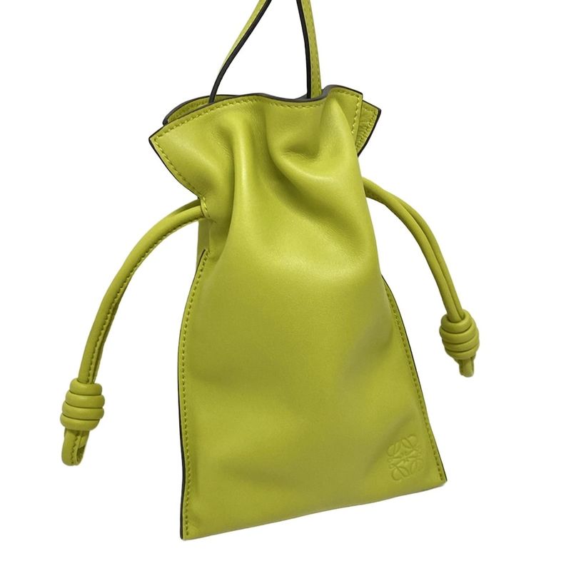 Loewe Shoulder Bag Flamenco Pocket Light Green Phone Pouch Mini Bag Diagonal