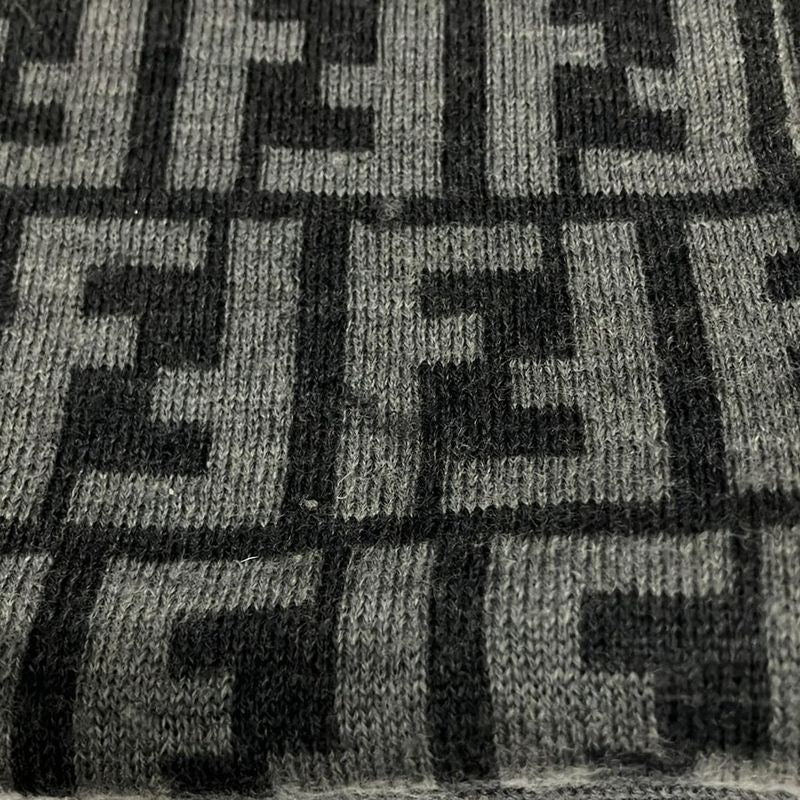 Fendi Shawl - Grey And Dark Grey Zucca Patterned Wool