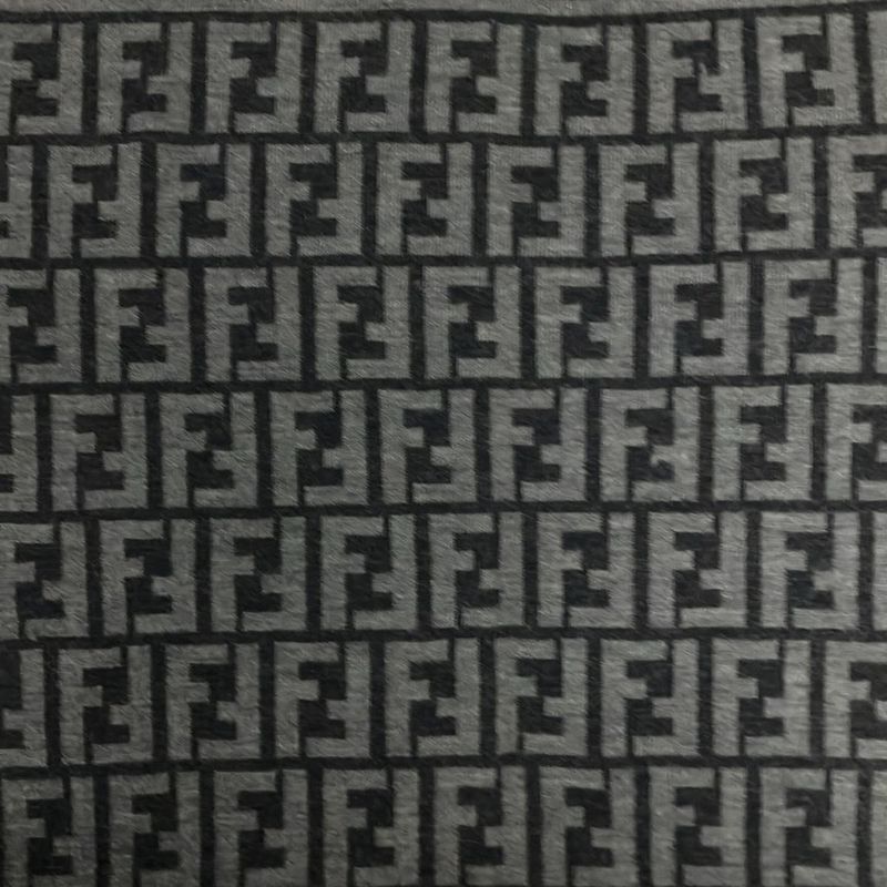 Fendi Shawl - Grey And Dark Grey Zucca Patterned Wool