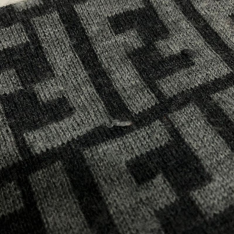 Fendi Shawl - Grey And Dark Grey Zucca Patterned Wool
