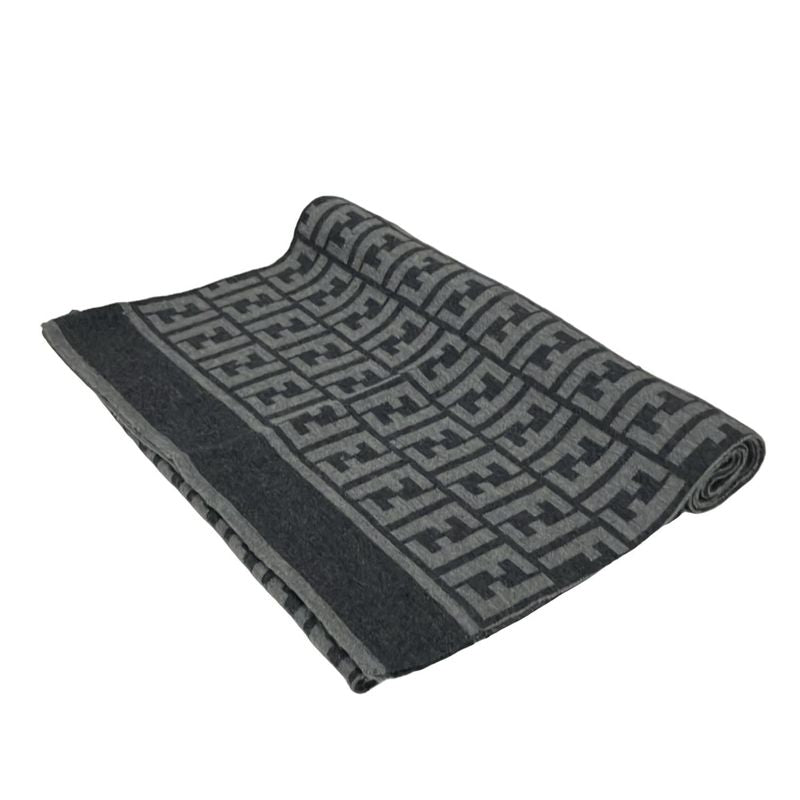 Fendi Shawl - Grey And Dark Grey Zucca Patterned Wool