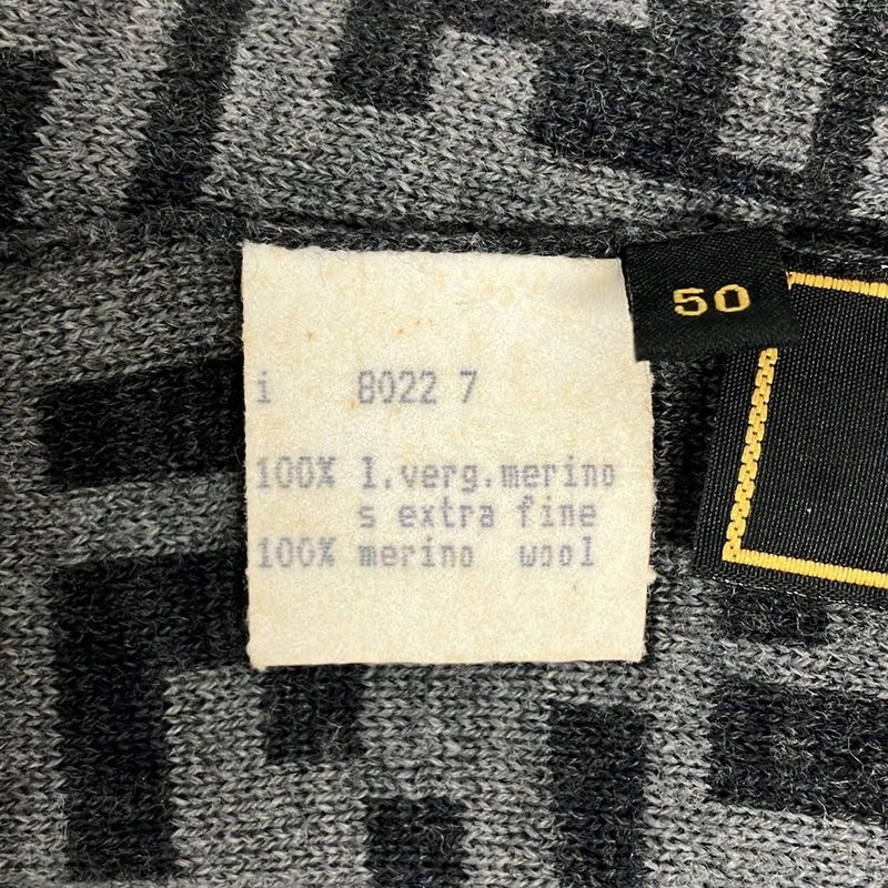 Fendi Shawl - Grey And Dark Grey Zucca Patterned Wool