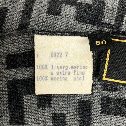 Fendi Shawl - Grey And Dark Grey Zucca Patterned Wool