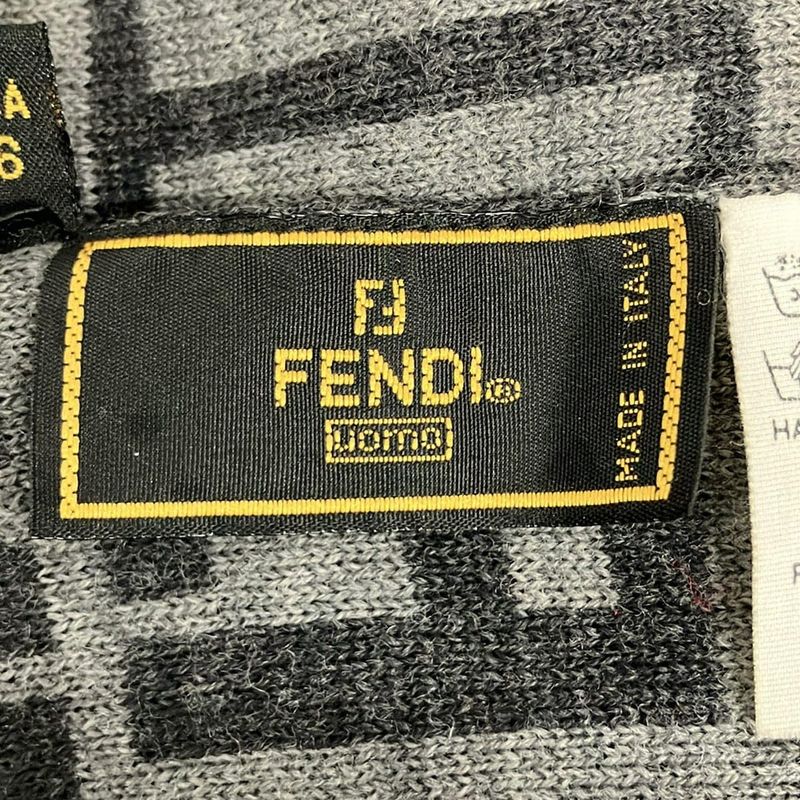 Fendi Shawl - Grey And Dark Grey Zucca Patterned Wool