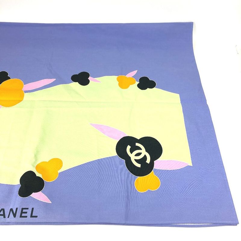 Chanel Towel Interior CC Coco Mark Logo Cotton Purple