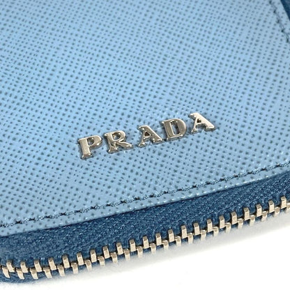Prada Key Case Logo Leather Blue