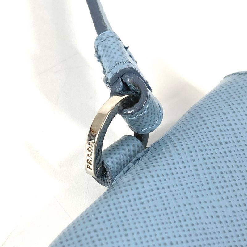 Prada Key Case Logo Leather Blue
