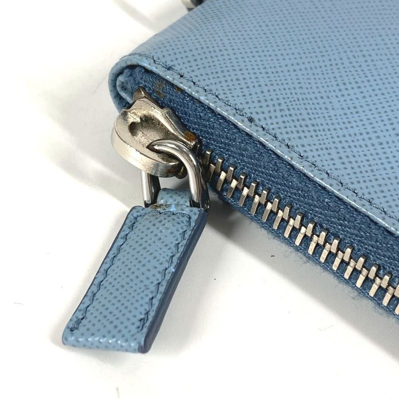 Prada Key Case Logo Leather Blue