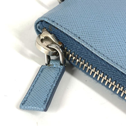 Prada Key Case Logo Leather Blue