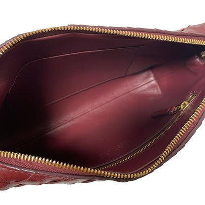 Bottega Veneta Shoulder Bag Intrecciato Bordeaux Leather