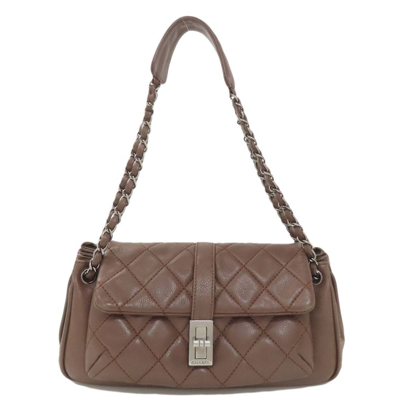 Chanel Chain Shoulder Matelasse Silver Hardware Handbag Lambskin Women