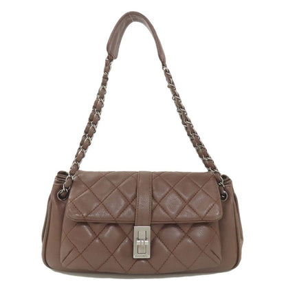 Chanel Chain Shoulder Matelasse Silver Hardware Handbag Lambskin Women