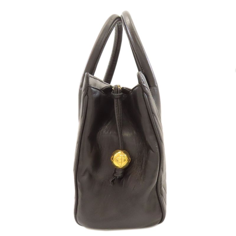 Chanel V-stitched Gold Hardware Handbag Lambskin Ladies