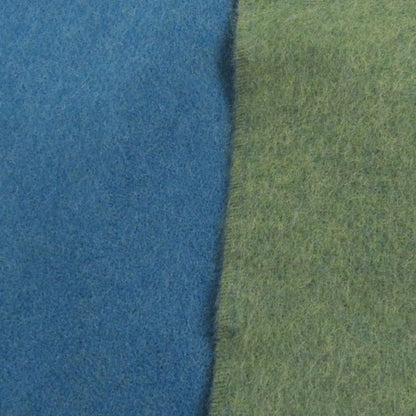 □loewe Wool Cashmere Anagram Logo Embroidery Bicolor Fringe Scarf Green Blue