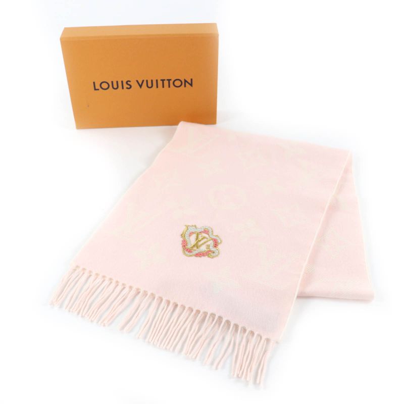 Louis Vuitton 2023 M79522 100% Wool LV Escential Precious Dragon Fringe Scarf