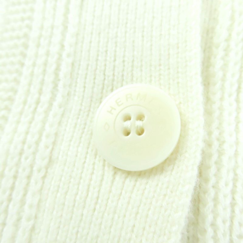 Hermes 24AW 4e2522d3 100% Wool With Belt Serie Button H Motif Short Sleeve Knit