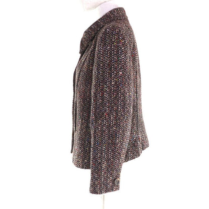 Celine Vintage Wool Blend Tweed Jacket With Logo Buttons Outerwear Brownish 44
