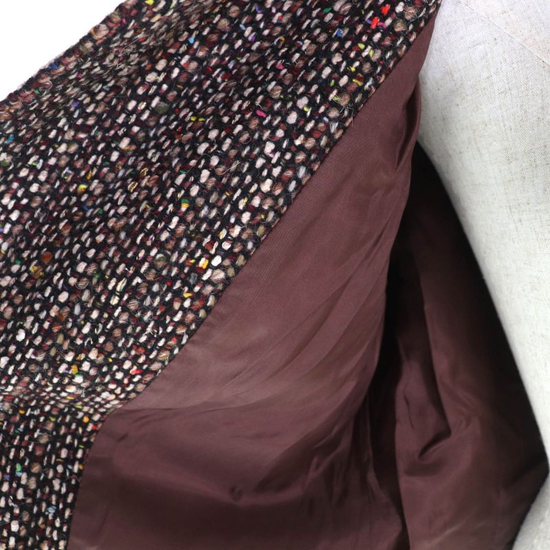 Celine Vintage Wool Blend Tweed Jacket With Logo Buttons Outerwear Brownish 44