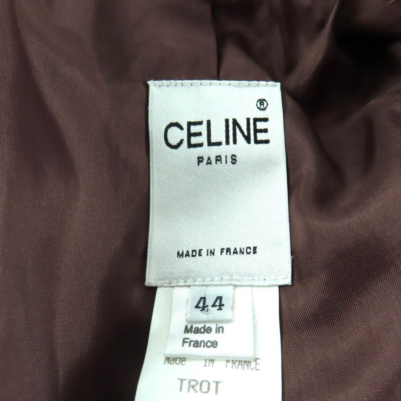 Celine Vintage Wool Blend Tweed Jacket With Logo Buttons Outerwear Brownish 44