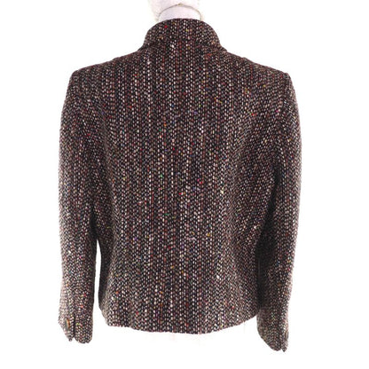 Celine Vintage Wool Blend Tweed Jacket With Logo Buttons Outerwear Brownish 44