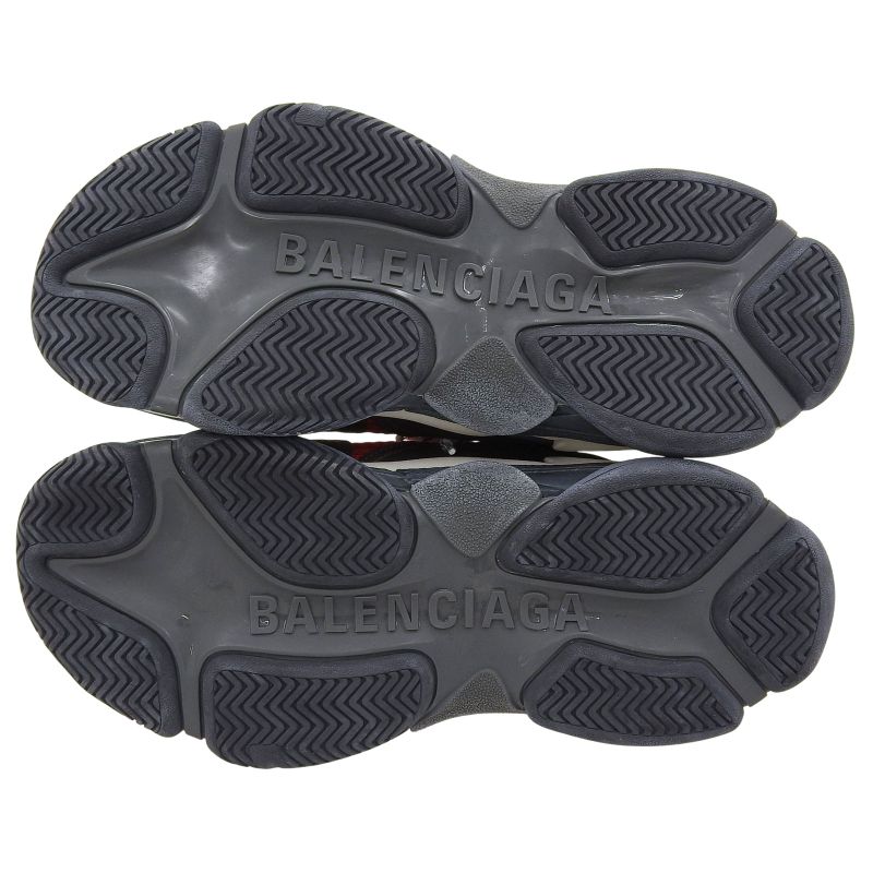 ▲balenciaga 516440 Triple S Mesh Used Leather Sneakers Red Black 41 With Box