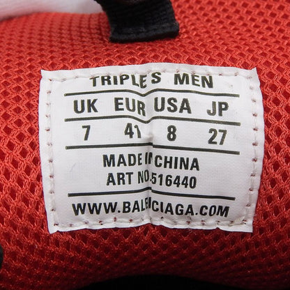 ▲balenciaga 516440 Triple S Mesh Used Leather Sneakers Red Black 41 With Box