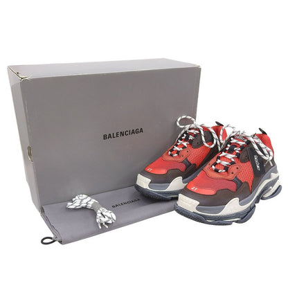 ▲balenciaga 516440 Triple S Mesh Used Leather Sneakers Red Black 41 With Box