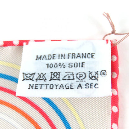 Hermes Carré 45 Volants Flying Carré 100% Silk GRIS Per-e VERT JA Scarf With