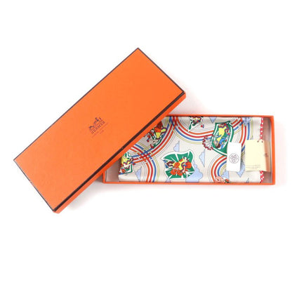 Hermes Carré 45 Volants Flying Carré 100% Silk GRIS Per-e VERT JA Scarf With