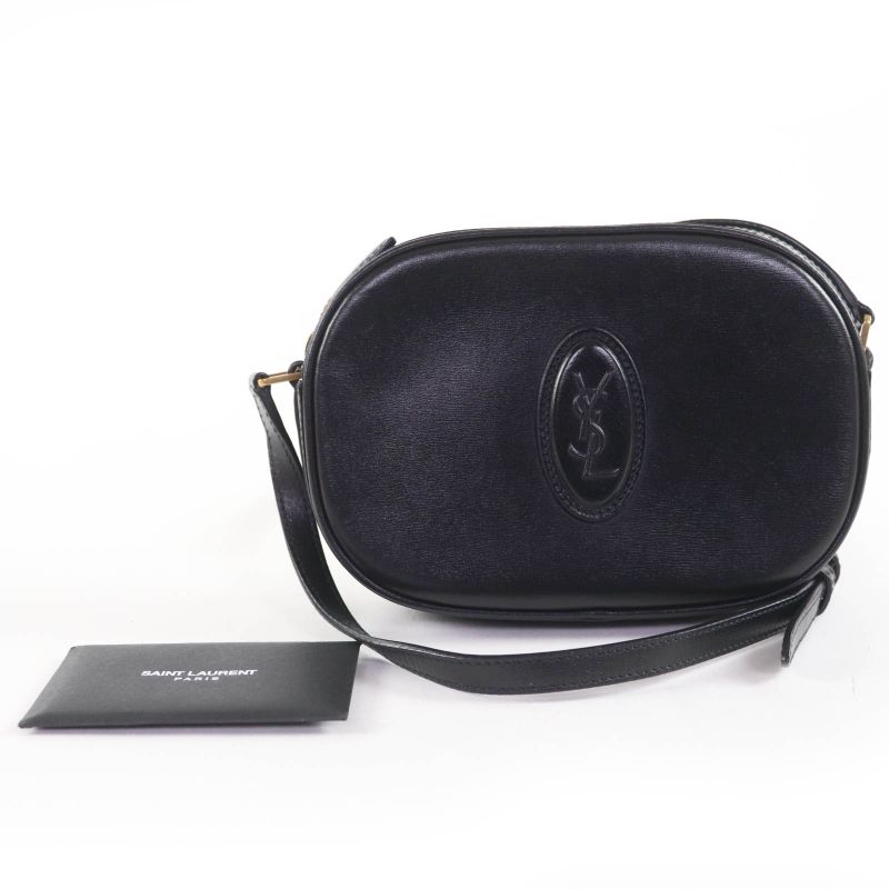 Saint Laurent Paris 582673 YSL Logo Camera Bag Leather Shoulder Bag Black Made