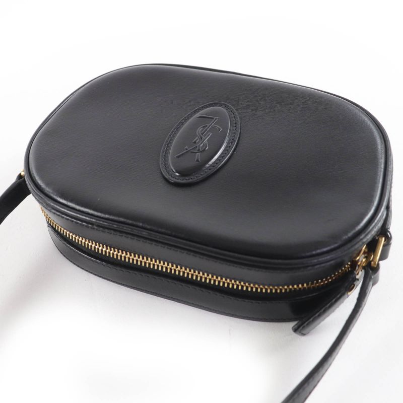 Saint Laurent Paris 582673 YSL Logo Camera Bag Leather Shoulder Bag Black Made