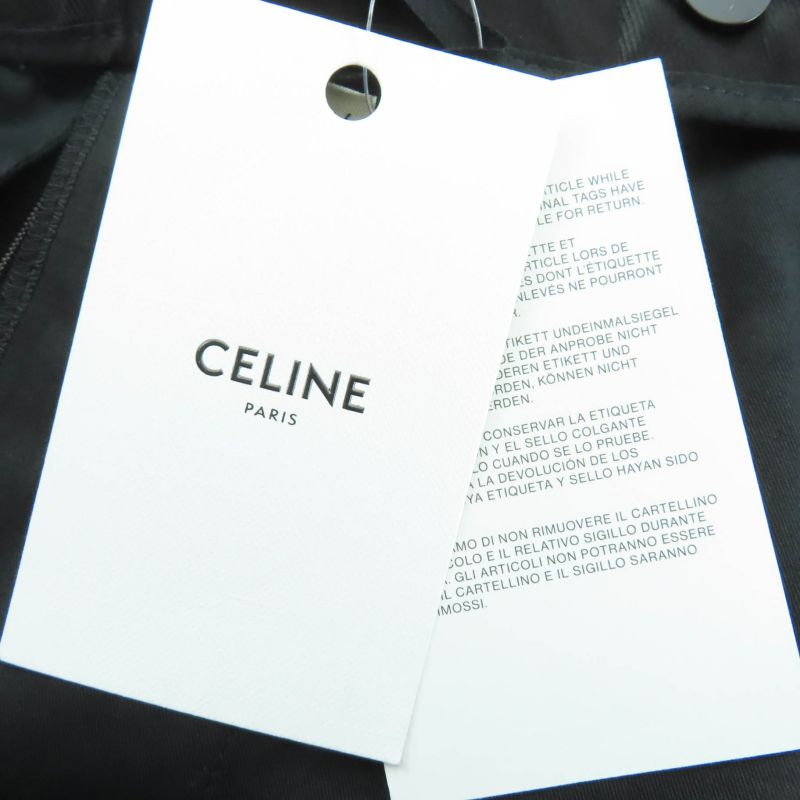 Celine 2p519240m Wool Cotton Eddy Period Striped Skater Pants Slacks Black 36