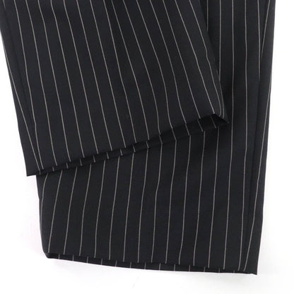 Celine 2p519240m Wool Cotton Eddy Period Striped Skater Pants Slacks Black 36