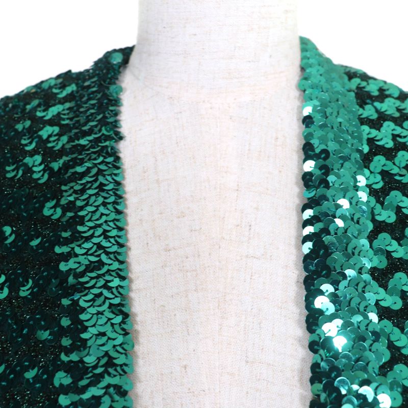 Gucci 653449 Sequin Embellished Short Sleeve Bolero Jacket Green XXS Hanger