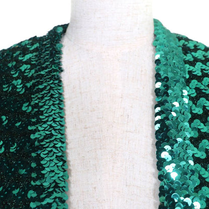 Gucci 653449 Sequin Embellished Short Sleeve Bolero Jacket Green XXS Hanger
