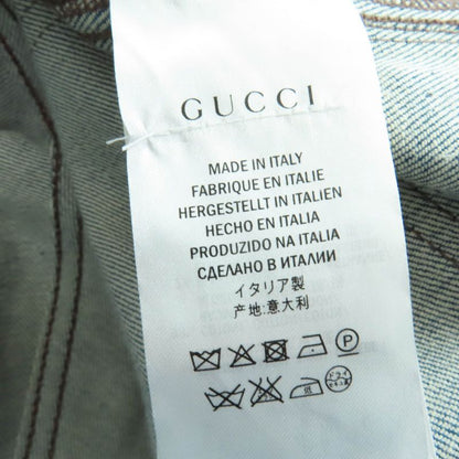Gucci 422640 Cotton Side Sherry Line Denim Pants Indigo Blue 24 Made In Italy