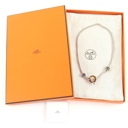 Hermes Meli Melo Meli Melo H Logo Pendant Necklace Silver Blue With Box And