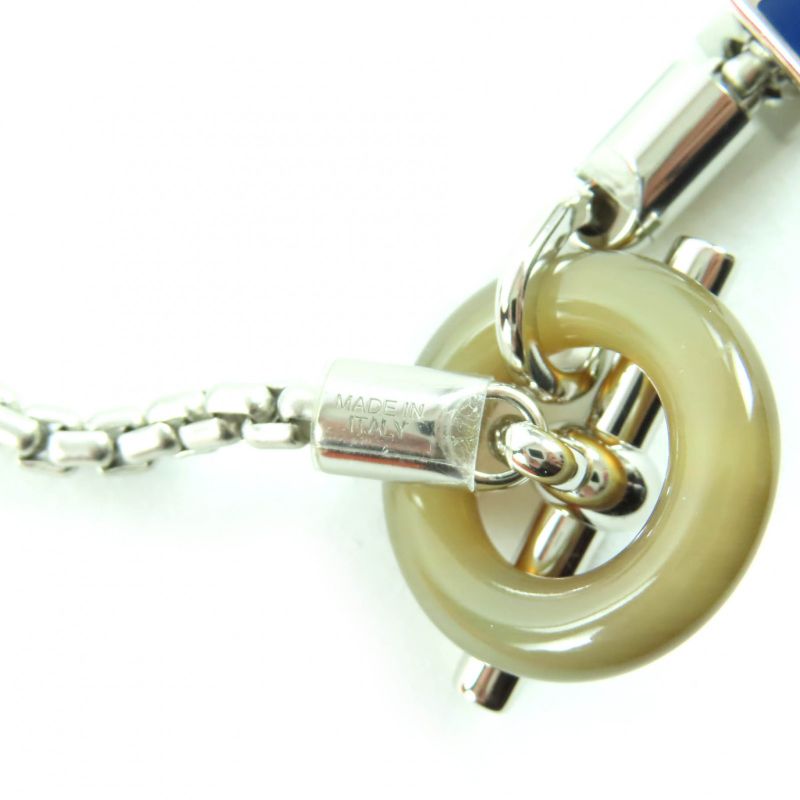 Hermes Meli Melo Meli Melo H Logo Pendant Necklace Silver Blue With Box And
