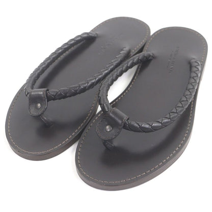 Bottega Veneta Bottega Veneta Leather Intrecciato Thong Sandals Flip Flops Dark