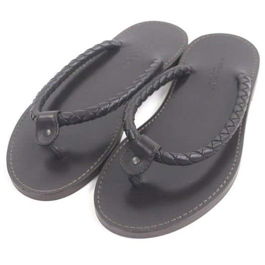 Bottega Veneta Bottega Veneta Leather Intrecciato Thong Sandals Flip Flops Dark